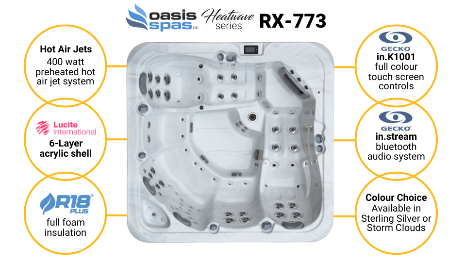 Oasis RX-773 Heatwave 6 Person Hot Tub | A6 Hot Tubs