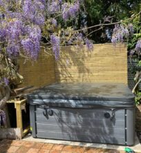 Peterborough Hot Tub with Flowers | A6 Hot Tubs