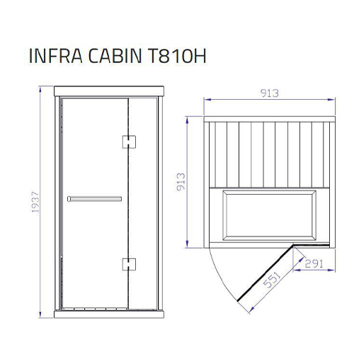 Tylö Infra Cabin T810H 1-Person Infrared Sauna - Image 5